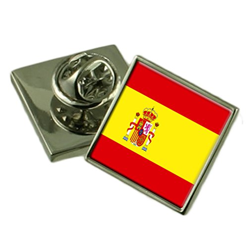Insignia de solapa cuadrada con grabado personalizado de España