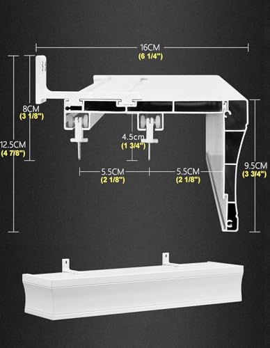 Riel de cortina doble de pared premium de 4 metros con cenefa 7