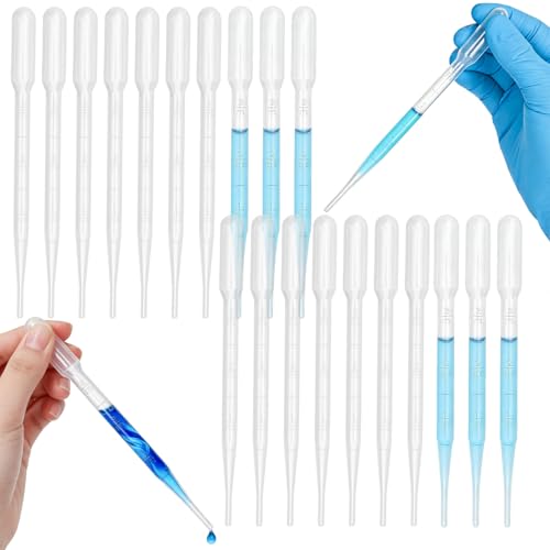 Pipette 3 ml 100PCS, Pipettes en Plastique avec Graduation, Pipette Plastique pour Laboratoire, DIY, Huiles Essentielles, Parfum et Utilisation Maison (100PCS)