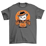 Photo Gallery halloween_251 cat in a hat t-shirt - spooky and purrfect! divertente maglietta di halloween, design unisex. abbigliamento accattivante ed elegante., grigio, xl Photo Gallery halloween_251 cat in a hat t-shirt - spooky and purrfect! divertente maglietta di halloween, design unisex. abbigliamento accattivante ed elegante., grigio, xl