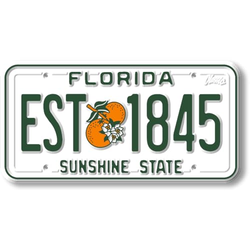 Imán decorativo de placa de matrícula de Florida 1.9" x 3.8"