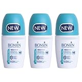 Bionsen Mineral Active Roll-On Deodorant, 0 Percent Aluminum, Paraben Free, 48 Hour Protection Against Odours, Suitable for Sensitive Skin, 50ml, 3 Pack