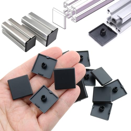 Image of 50PCS European Standard Nylon Single Hole Extruded End Cap Black Aluminium Profile End Cap Cover Suitable for 2020 European Standard Aluminium Profile and Kitchen and Wooden Floor