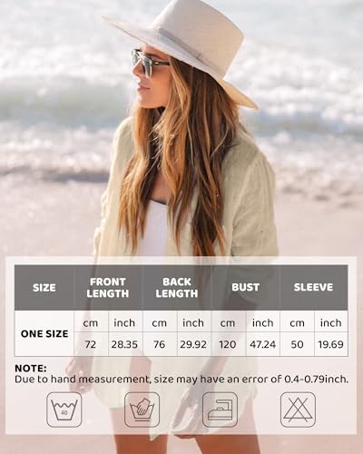 Image of CoCozy Bathing Suit Cover Ups for Women, Long Sleeve Swimwear Button Down Shirt Dress Swimsuit Bikini Beach Cover Up 2026