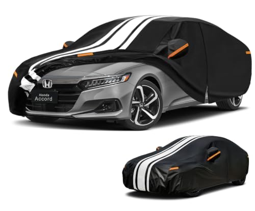 Image of Kayme Honda Accord Car Cover Waterproof All Weather for Automobiles | Custom Fit for Accord Sedan /Coupe (1990-2026), Gift with Tape /Towel, Outdoor Full Exterior Cover Rain Snow Sun UV Protection