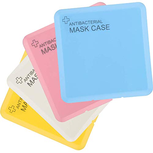 4 PCS Mask Storage Case, Portable Storage Boxes, Storage Boxes Mask Organizer Reusable Case, Pollution Prevention Mask Storage Clip with Lids for Face Cover Storage Box