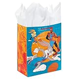 Hallmark 13' Large Gift Bag with Tissue Paper (Space Jam: A New Legacy, Bugs Bunny, Basketball) for Kids, Birthdays, Christmas