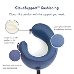 C CUSHION LAB Travel Pillow, Award-Winning Patented Ergonomic Design for Chin & Neck Support Memory Foam Neck Pillow, Compact Airplane Pillow for Traveling, Flight, Car (Navy, Medium) - Image 5