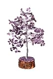 Amethyst Crystal Tree for Positive Energy - Chakra Gifts for Mens&Women - Crystal Bonsai Tree - Gemstone Decor-Handcrafted Stone Tree for Energy Balance, Meditation,for Home & Office.-Silver