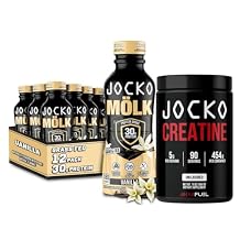 Jocko Molk Grass Fed Protein Shakes - Ready to Drink Pack of 12 Vanilla + Jocko Creatine