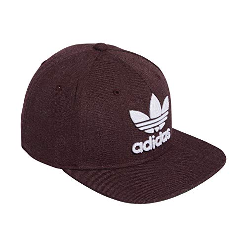 adidas Originals Trefoil Chain Flatbrim Structured Snapback Cap,Maroon Heather,ONE SIZE