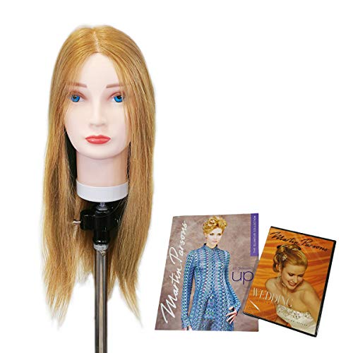 "Carmen" 26-28" Blonde 70% Human 30% Synthetic Hair Up-Do Cosmetology Mannequin Manikin Training Head image 3