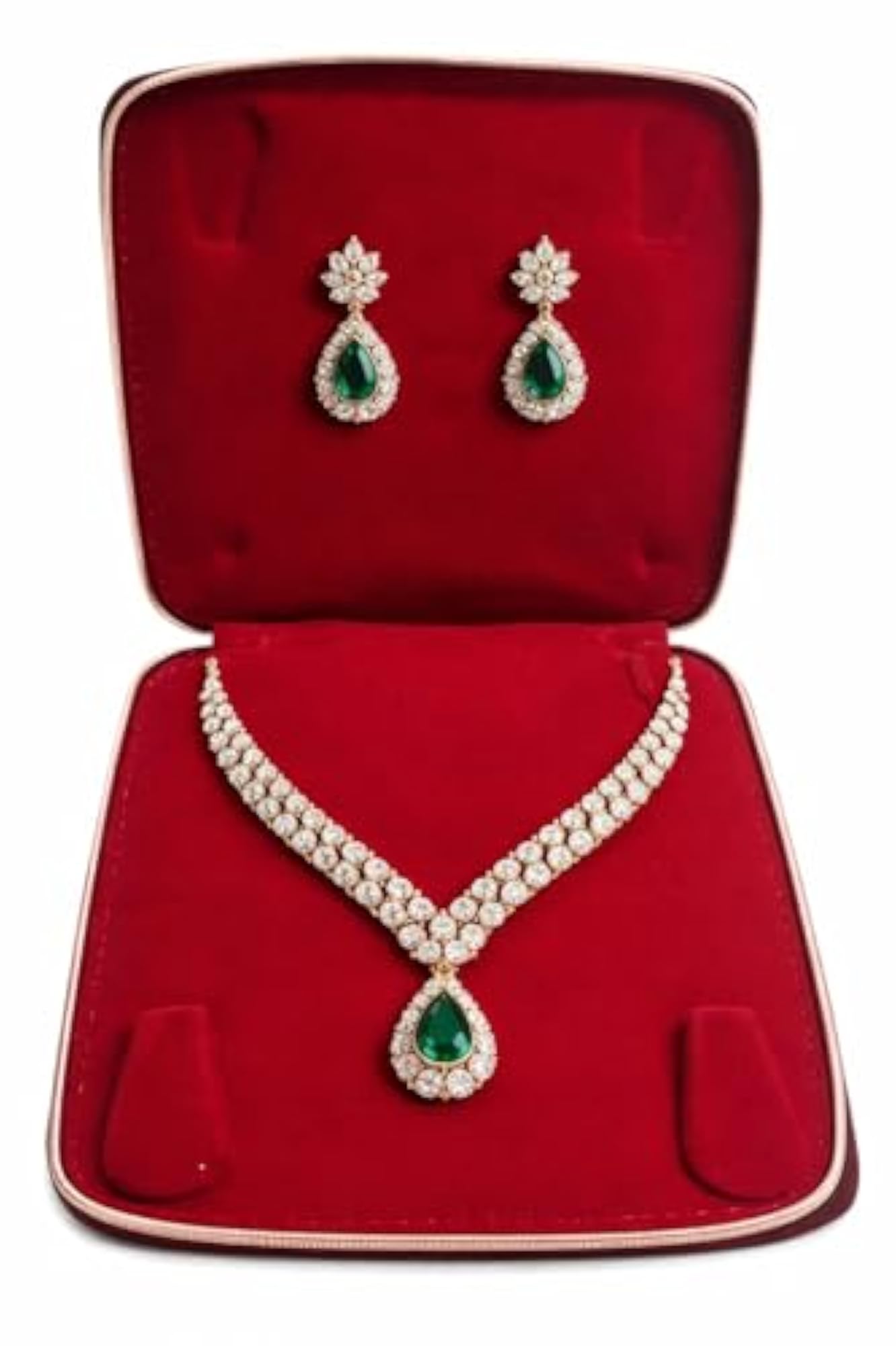 Beauty Tool Red Velvet Necklace Pouch Organizer