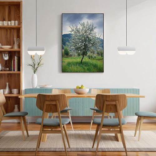 Cuadros de decoración modernos estilo lienzo con flores de manzano para pasillo 3