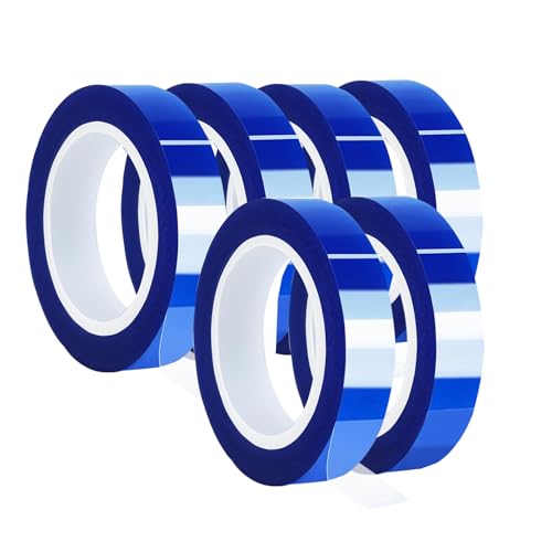 UTNVBTR 6 Rolos de 10 Mmx16 M(52 Pés) Fita Azul Resistente Ao Calor, Fita de Transferência de Calor