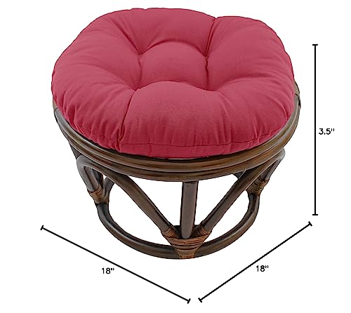 Image of Blazing Needles Solid Twill Round Footstool Cushion, 18 inch, Berry Berry