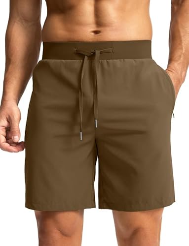 G Gradual Shorts masculinos de treino com bolsos com zíper, 17,8 cm, leve, secagem rápida, academia,