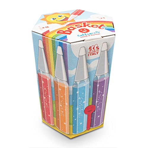 Sabbiarelli Sand-it For Fun - Panier avec 12 Stylos Rechargeables de 50 g de Sable de Marbre...