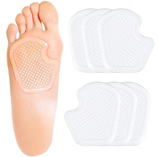 Image of REDANHA 6PCS Repositionable Gel Pads for Ball of Foot, Cushion Protect and Relieve Metatarsal, Sesamoid Pain, Foot Cushion for Ball of Feet Callus Cushion - 3 Pairs