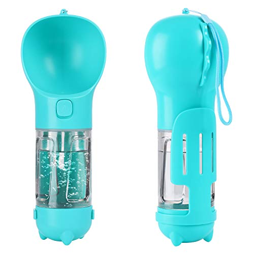 LAMZIEN Botella de Agua para Perro portátil de 300ML, Botella portátil de Viaje para Perro y Gato Pet Travel Water Drink, diseño práctico de colección, Azul