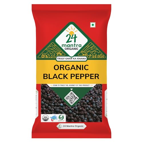 Image of 24 Mantra Organic Black Pepper - 100gms | Pack of 1 | Chemical Free & Pesticides Free | Unadulterated | Rich Flavour