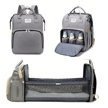 Bolsa Maternidade Multifuncional 3 em 1 com Berço Portátil e Compartimento Térmico – Mochila Resistente para Bebê, Viagem e Passeio
