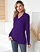 Romanstii Knitted Collared Sweaters for Women Fashion Long Sleeve V Neck Polo Shirts Winter Pullover Tops,Purple,XL