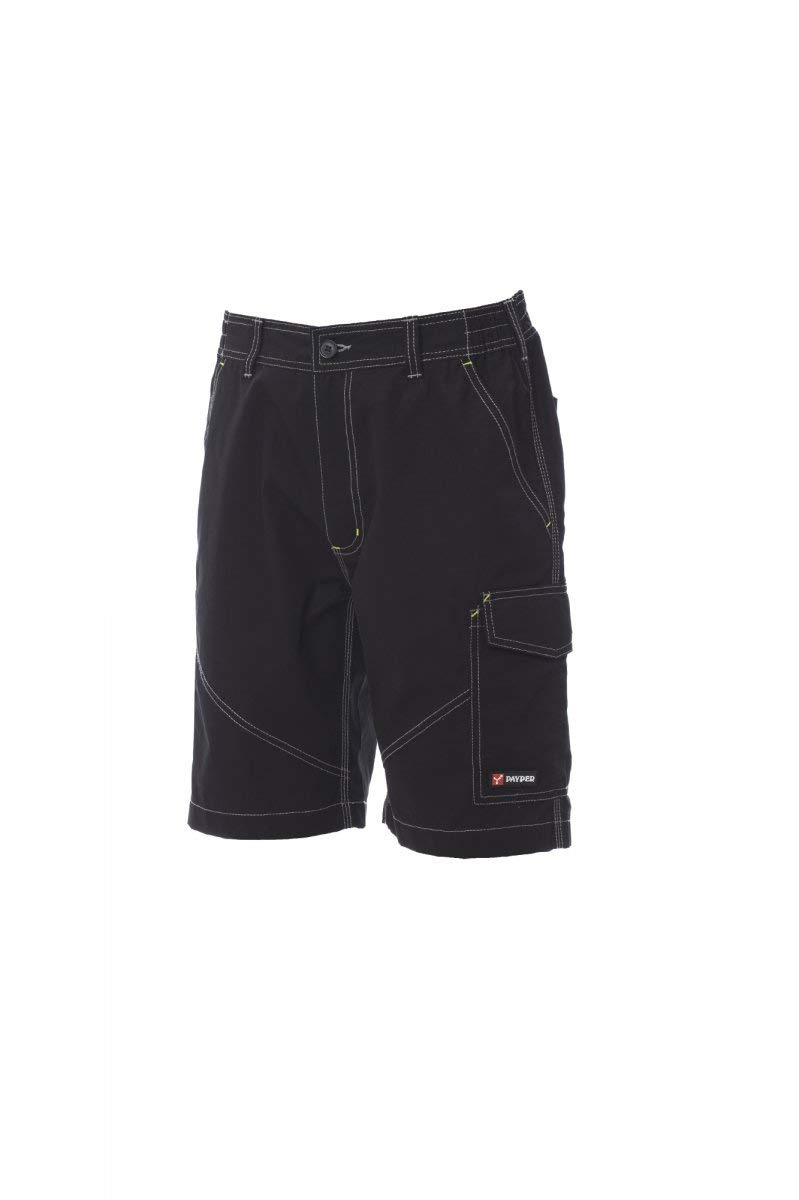PAYPER Caracas Bermuda da Uomo 100% Cotone Chiusura Zip Tasca Porta Metro Posteriore Bande Reflex Blu Navy