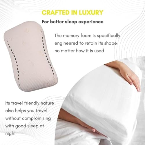 Image of Araami Two Side Curve Memory Foam Pillow for Neck and Shoulder Pain - Bed Pillows for Sleeping with Washable Cover Pack of 1 (22 x 15 x 4.5 INCH)