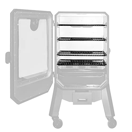 Uniflasy Cooking Grates for Pit Boss Pro Series II 4-Series Vertical Wood Pellet Smoker, Cooking Grids Replacement Parts for Pit boss 10739 Grill, Porcelain Steel, 4PCS
