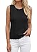 BTFBM Crochet Tops for Women Sleeveless Knit Sweater Vest Tank Top Summer Spring 2026 Cover Ups Beach Vacation Clothes(Black, Medium)