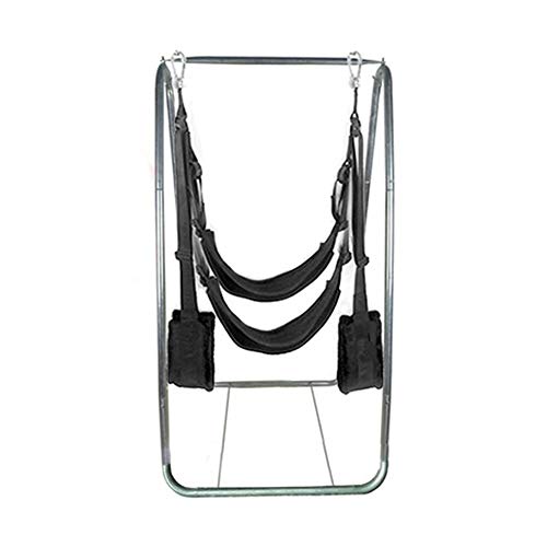 Massager Carmen Columpios Colgando Piso Estante del oscilación del Marco del triángulo Acacia Silla Colgante Sofá SM Mujer (Color : A)