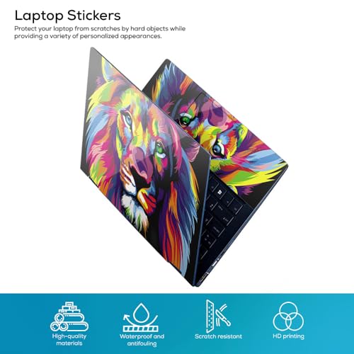 Image of Galaxsia Coloured Tiger Top+Wrist Pad Vinyl Laptop Skin /Sticker /Cover Upto 15.6 Inches Laptops Laminated-Removable-HD Quality Compatible for Hp-Dell-Sony-Lenovo-Asus etc.(15x10 Inches)