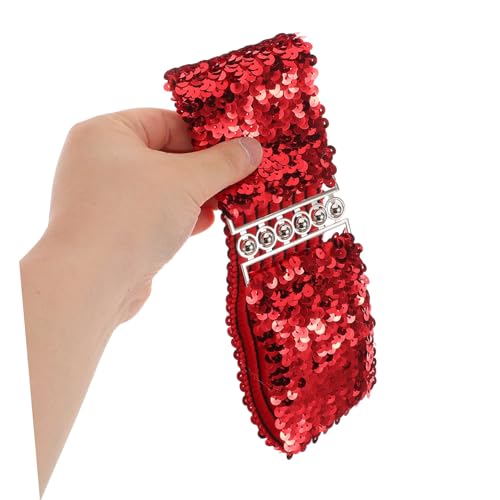 4Pcs Elastic Glitter Stretch Decorative Waistband with Metal Buckle for Party Dresses Comfortable Fit Elegant Sparkling Design Black Gold Silver and Red4