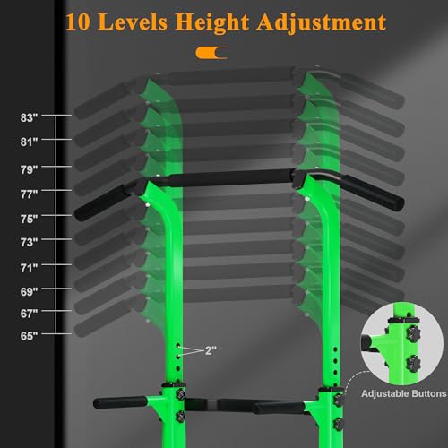 Image of DlandHome Power Tower Pull Up Dip Station Multi-Function Fitness Equipment for Strength Training Adjustable Height Dip Stand for Home Gym