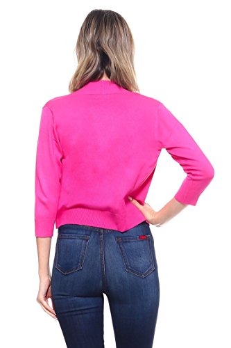 Image of Cielo Women's Soft Solid Open Front 3 /4 Sleeve Sweater Cardigan