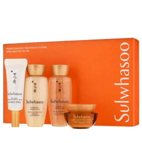 Image of Sulwhasoo - Perfecting Daily Routine Kit. travel size, with Activating Serum 8ml, Balancing Water 15ml, Balancing Emulsion 15ml, Firming Cream 5ml korean skin care