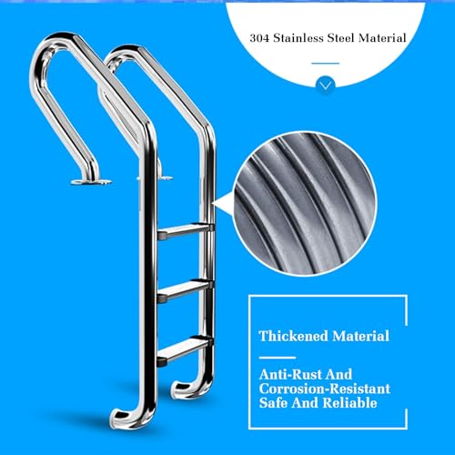 Escalera para piscina con 3 peldaños de acero inoxidable miniatura 5