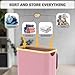 Slim Laundry Hamper with Lid, 60L Laundry Basket with Handles, Skinny Narrow Collapsible Dirty Clothes Hamper with Removable Laundry Bag for Bathroom Bedroom Dorm Clothes Toys Towels (Pink, 2 Pack)