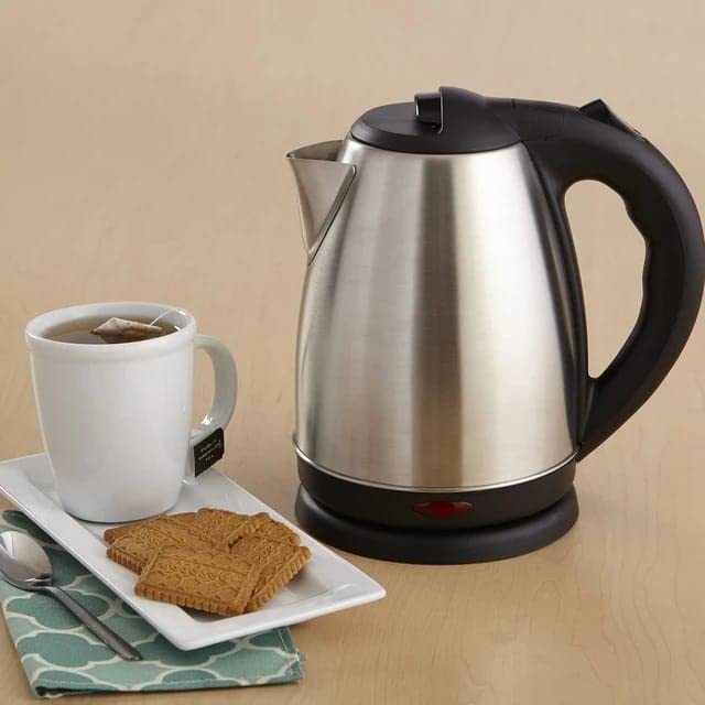 Electric Kettle, 1500W Power, 1.8L, with Water-Level Indicator, Removable Filter & Auto Shut-Off, Stainless Steel Body, Perfect for Beverages