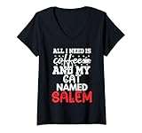 Photo Gallery donna gatto nome salem regali all i need is coffee cat named salem maglietta con collo a v Photo Gallery donna gatto nome salem regali all i need is coffee cat named salem maglietta con collo a v
