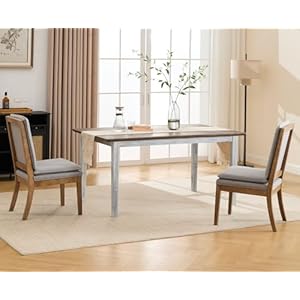 chairus Farmhouse Dining Table for 6-8 63 Inch Rectangle Kitchen Table Wooden Dining Room Table for Kitchen Restaurant Outside Garden, Brown chairus Farmhouse Dining Table for 6 8 63 Inch Rectangle Kitchen Table Wooden Dining Room Table for Kitchen Restaurant Outside Garden Brown