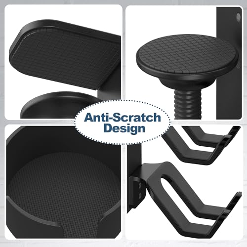 Image of 4 in 1 Desk Cup Holder with Headphone Hanger and Controller Stand Gaming Accessories, Universal Adjustable & Rotating Upgraded Arm Clamp for Coffee Mugs, Water Bottles, Headphones, Controller.
