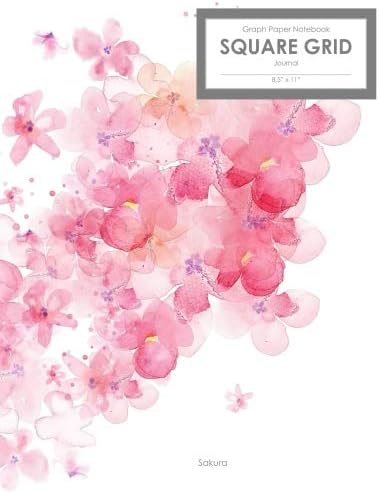 Sakura Graph Paper Notebook Square Grid Journal (8.5 x 11): 120 pages (60 sheets) (Grid Size: 0.25 inches)