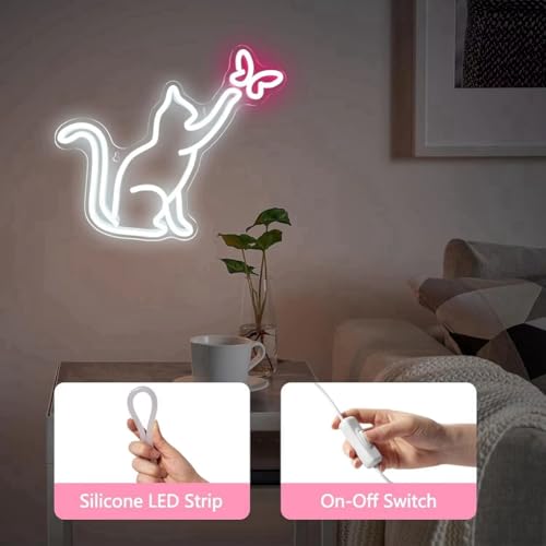 Lumière LED panneau chat interrupteur variable décoration chambre - 5