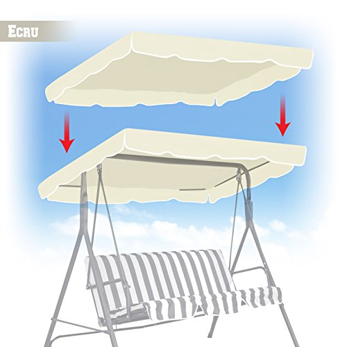 Benefitusa Canopy Only Patio Outdoor 77"X43" Swing Canopy Replacement Porch Top Cover Seat Furniture (Ecru) #TOP6