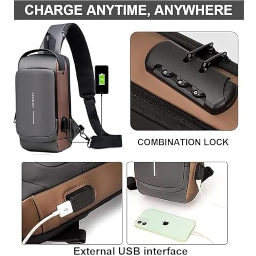 CAVALO Be Unique Waterproof Sling Bag Gray Grey Golden - Image 5
