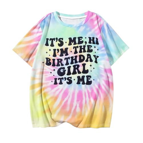 BeWithYou Its Me Hi Im The Birthday Girl Tie Dye Shirt Its My Birthday Shirts for Girls Cute Graphic Happy Party Tee