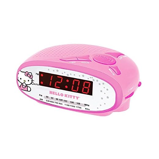Hello Kitty AM/FM Alarm Clock Radio KT2051B (Pink)