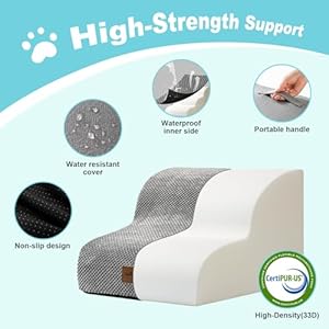   Dog-Stairs-for-Small-Dogs-Pet-Stairs-Toys-for-High-Beds-and-Couch-Pet-Ramp-for-Small-Dogs-and-Cats-2-Step-Grey